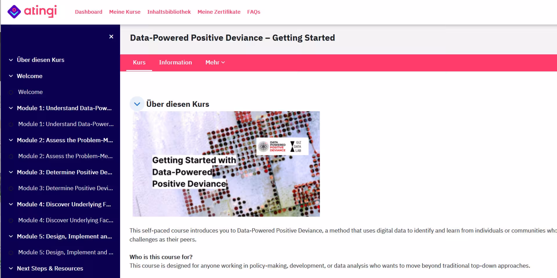 Screenshot of atingi website